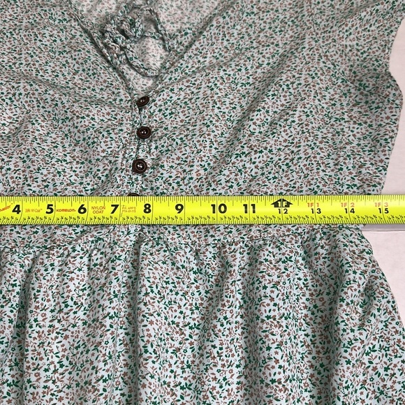 Seraphine Green Floral Button Front Maternity Dress Size 4 Short Sleeve Tiered - Picture 7 of 11